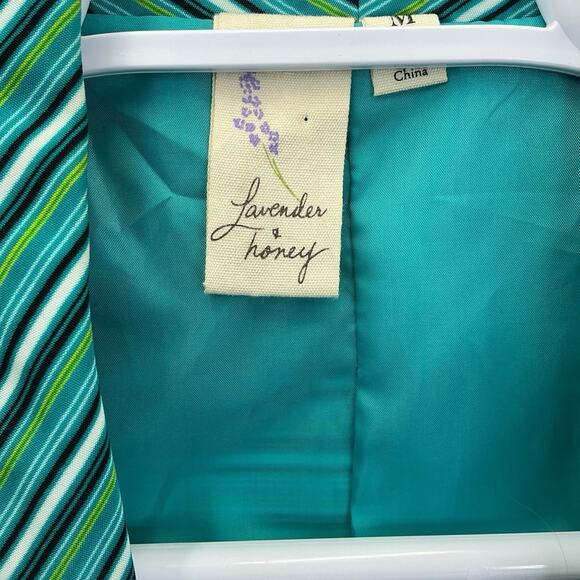 LAVENDER & HONEY Stripe Blazer Lined Stretch Size M Women’s - Picture 6 of 11